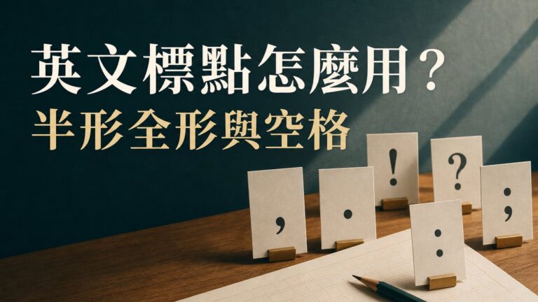 寫英文時，標點用半形還是全形？空格又該空在哪？原來，英文標點符號「這樣用」才對！