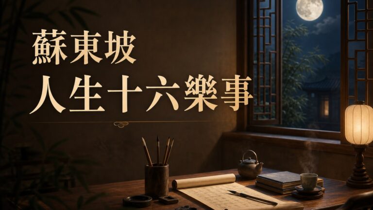 蘇東坡：人生十六大樂事，十六種風雅