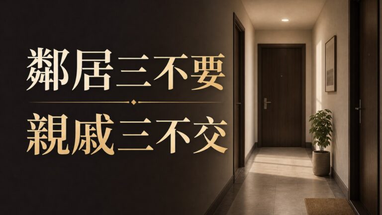 老祖宗的智慧：「鄰居三不要，親戚三不交」遇到這 6 種人 你務必要小心！ (真有道理)