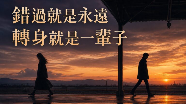 有些事錯過了 就是永遠，有些人一轉身 就是一輩子，我們卻永遠 學不會…