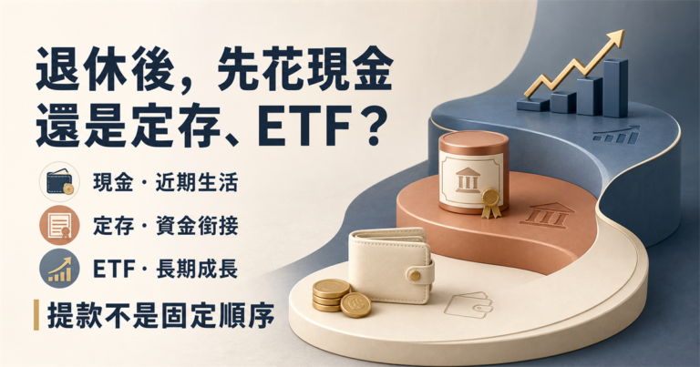 退休提款怎麼安排？退休後先花現金、定存還是ETF