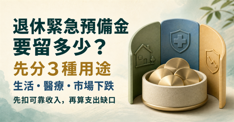 退休緊急預備金要留多少？先分生活、醫療與市場下跌3種用途