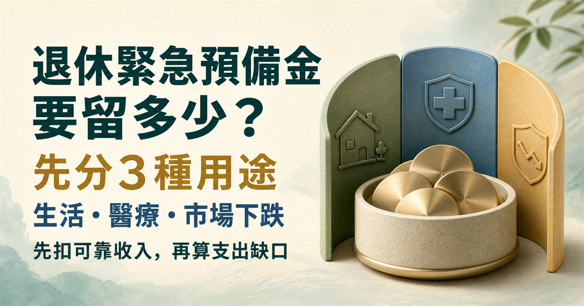 退休緊急預備金要留多少？先分生活、醫療與市場下跌3種用途