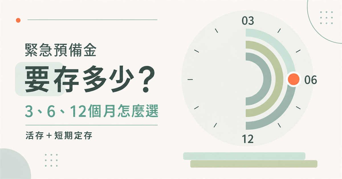 緊急預備金要存多少？3、6、12個月算法，活存定存怎麼選