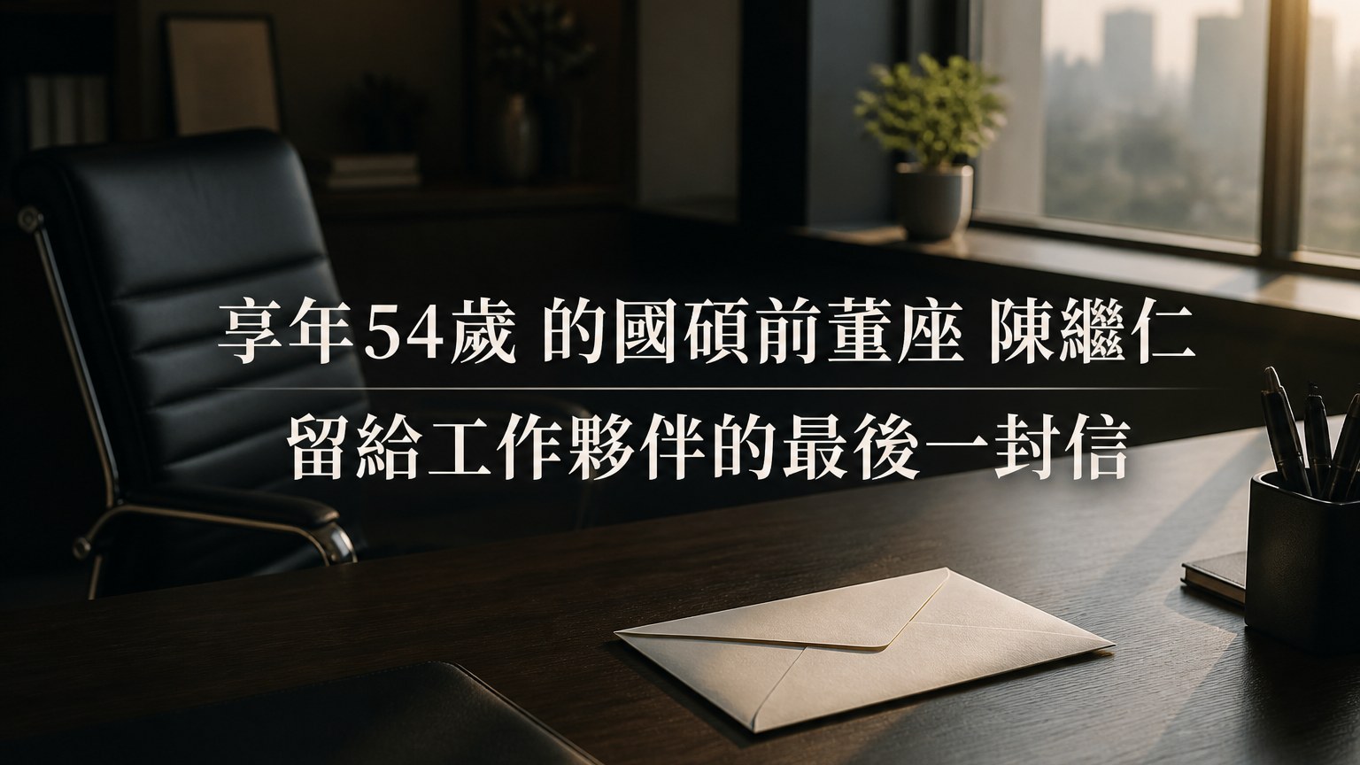 享年54歲 的國碩前董座 陳繼仁 留給工作夥伴的最後一封信