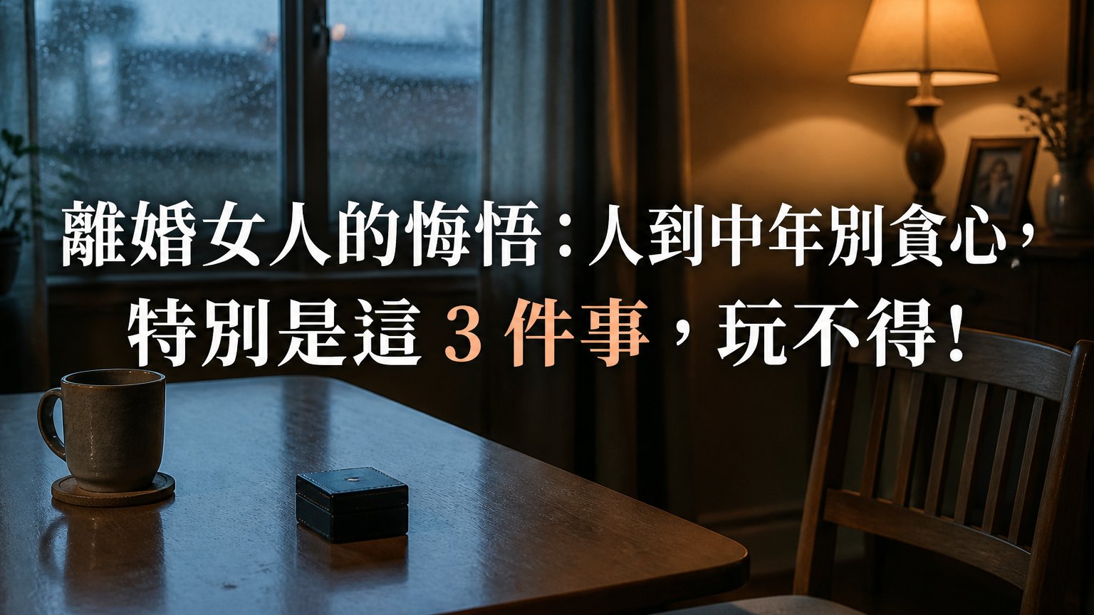 離婚女人的悔悟：人到中年別貪心，特別是這 3 件事，玩不得！