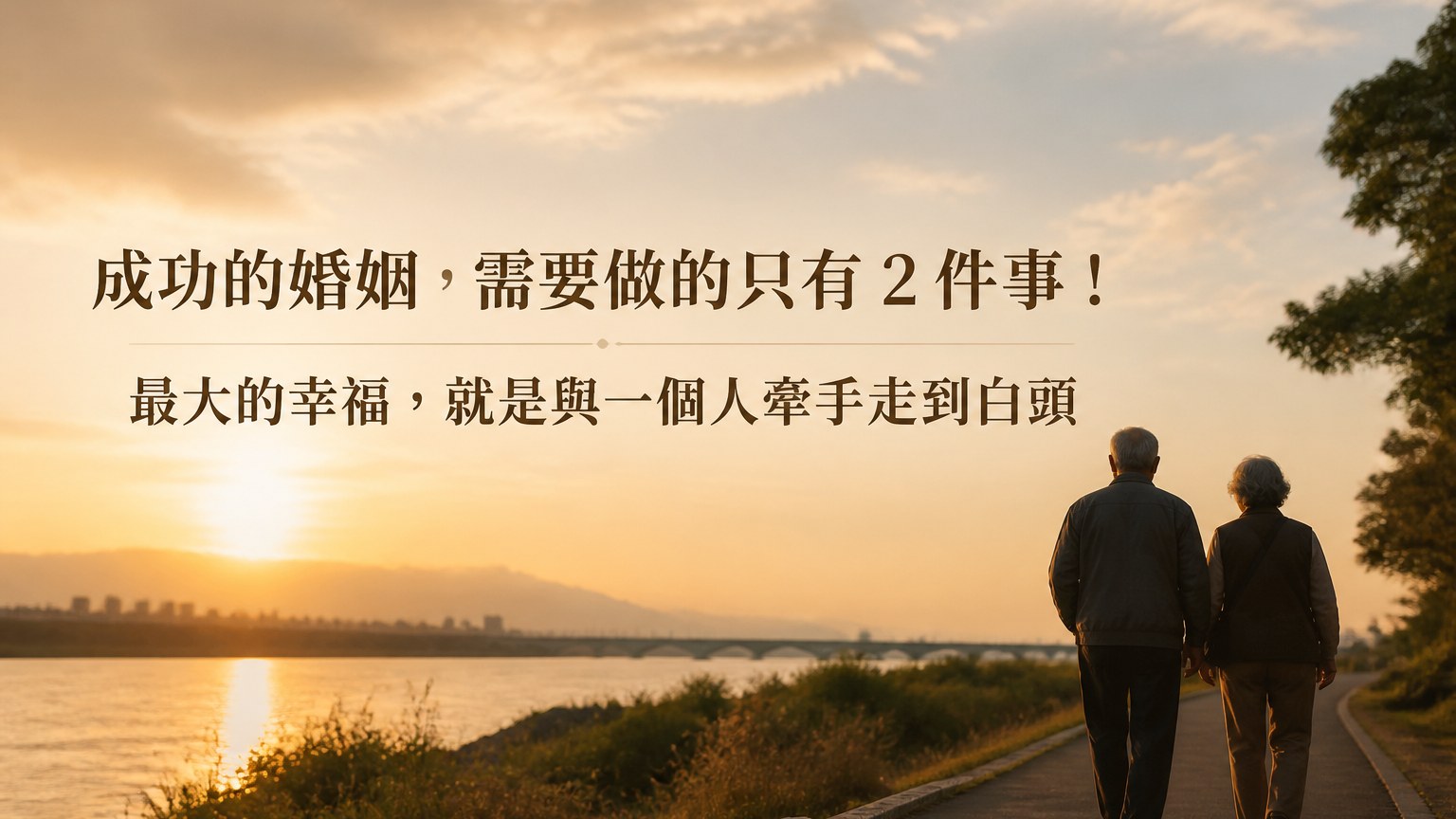 成功的婚姻，需要做的只有 2 件事！最大的幸福，就是與一個人牽手走到白頭