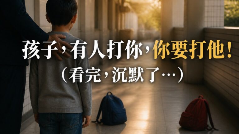 孩子，有人打你，你要打他！（看完，沉默了…）