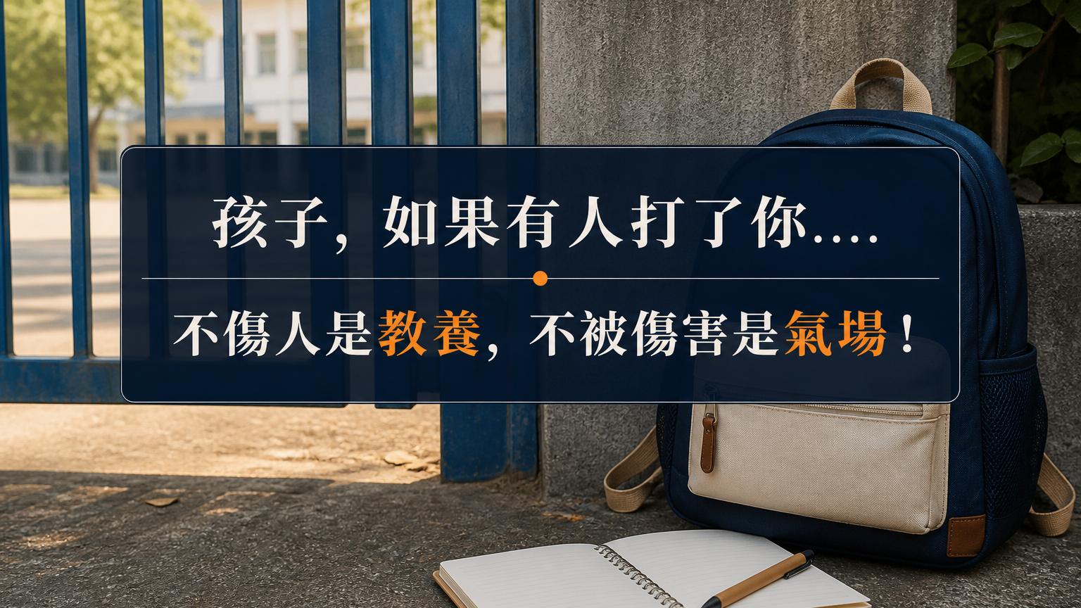 「孩子，如果有人打了你….」 請告訴孩子：不傷人是一種教養，但不被傷害是一種氣場！