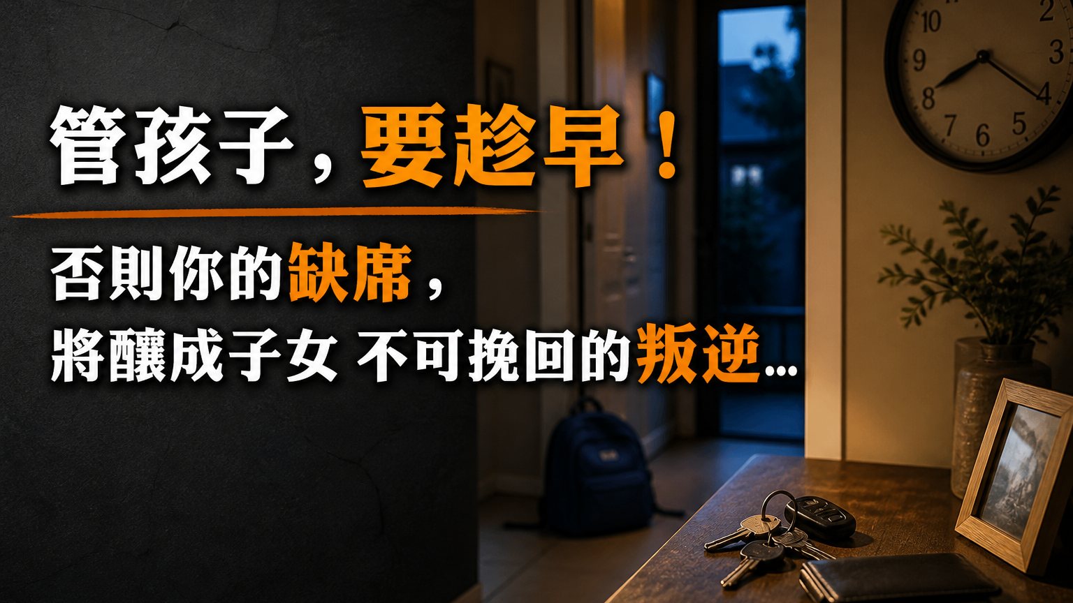 管孩子，要趁早！否則你的缺席，將釀成子女 不可挽回的叛逆…