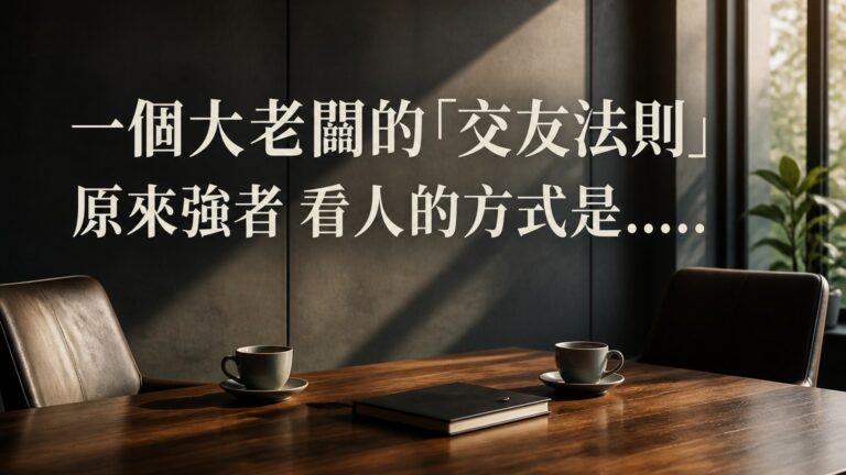 一個大老闆的「交友法則」，非常有哲理！原來強者 看人的方式是……