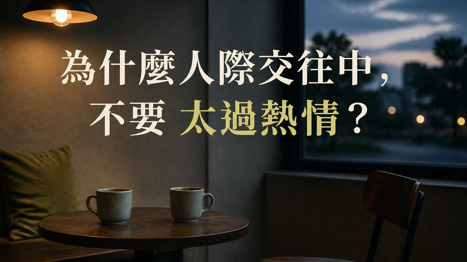 為什麼人際交往中，不要 太過熱情？