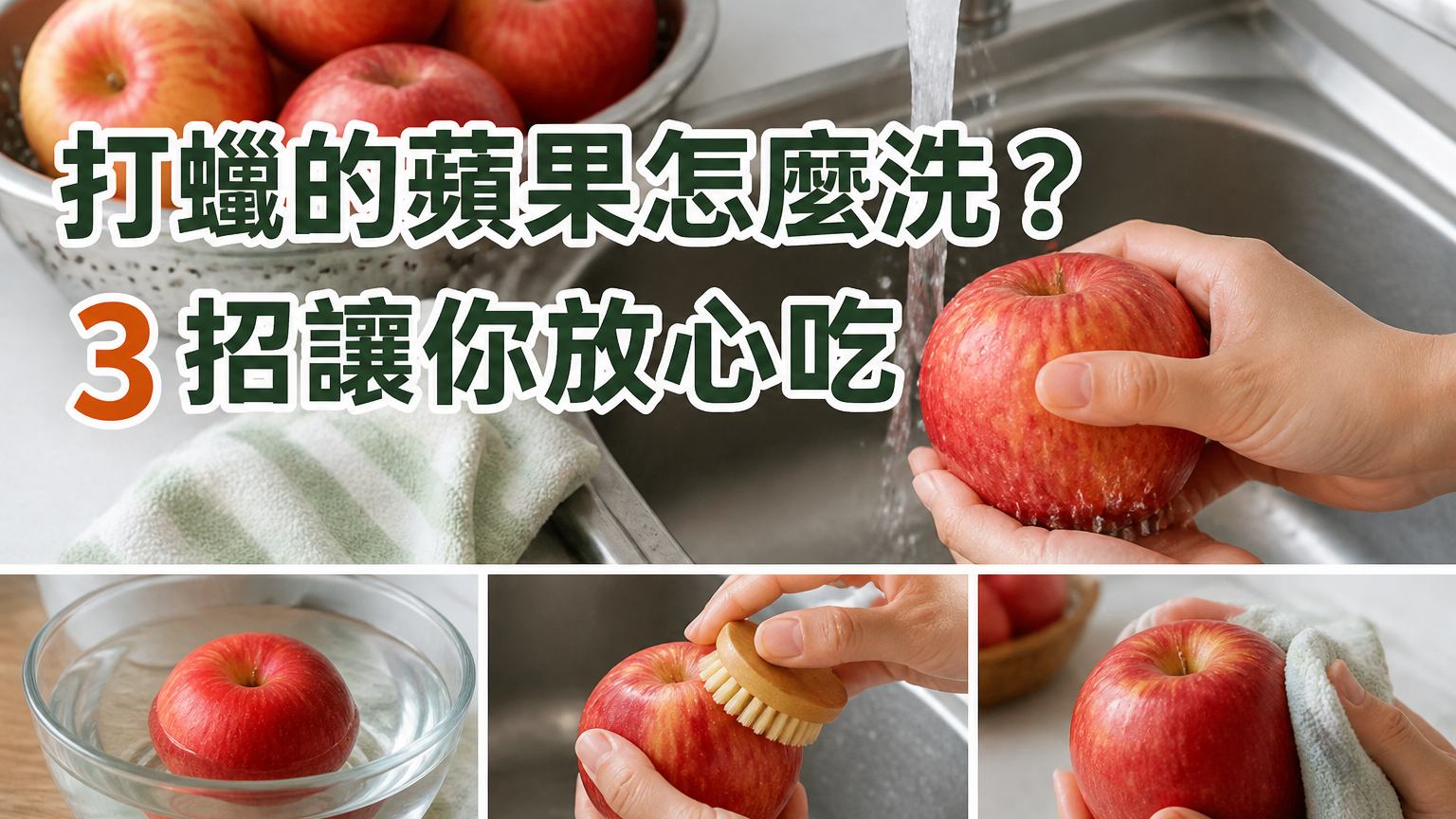 打蠟的蘋果怎麼洗？ 3 招讓你放心吃，遇上黑心蘋果也免驚….