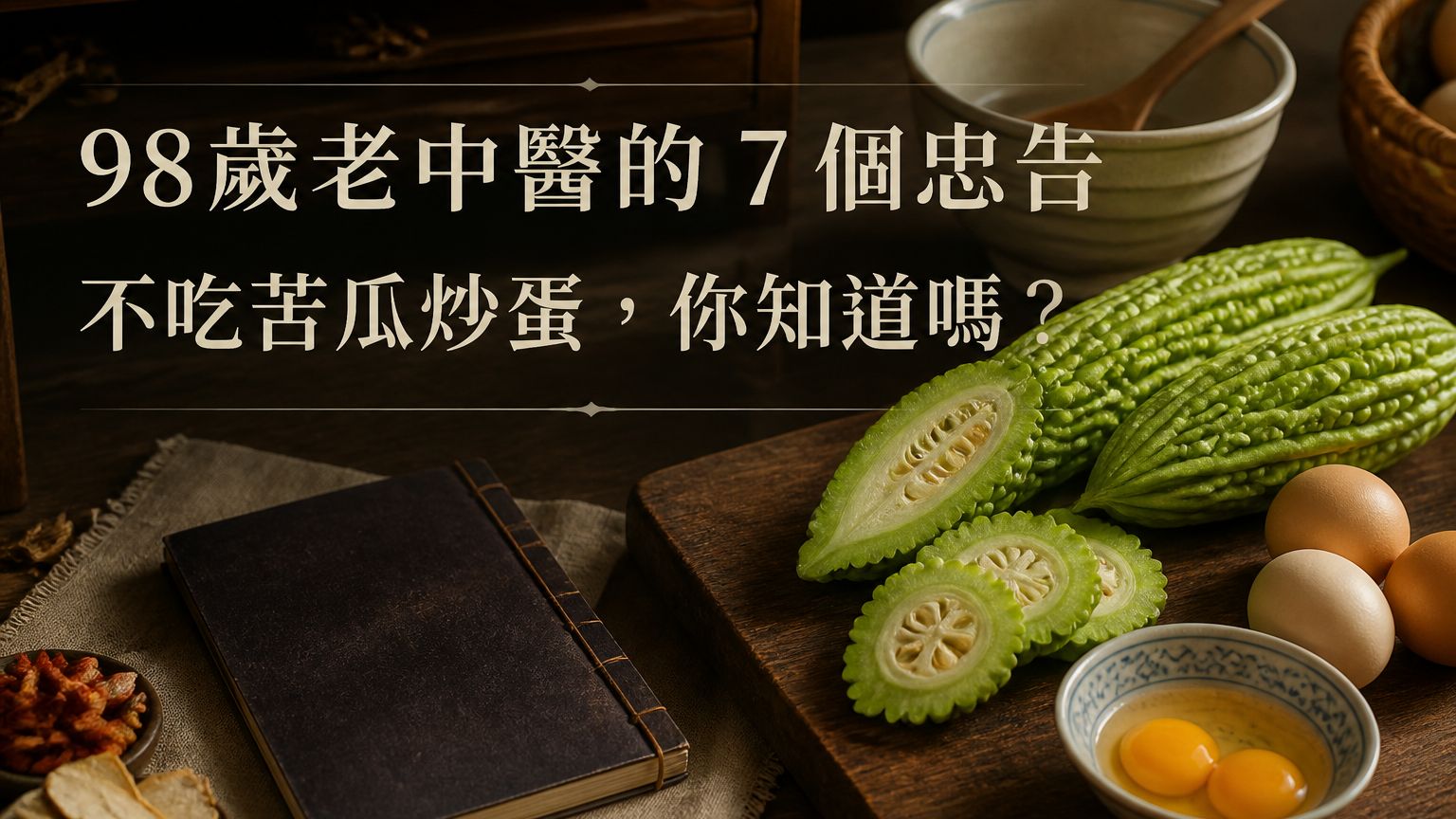 98歲老中醫的 7 個忠告—— 不吃苦瓜炒蛋，你知道嗎？
