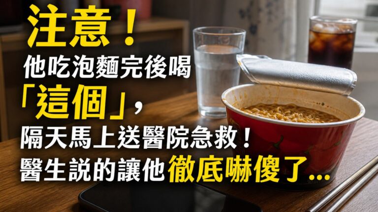 注意！他吃泡麵完後喝「這個」，隔天馬上送醫院急救！醫生說的讓他徹底嚇傻了…