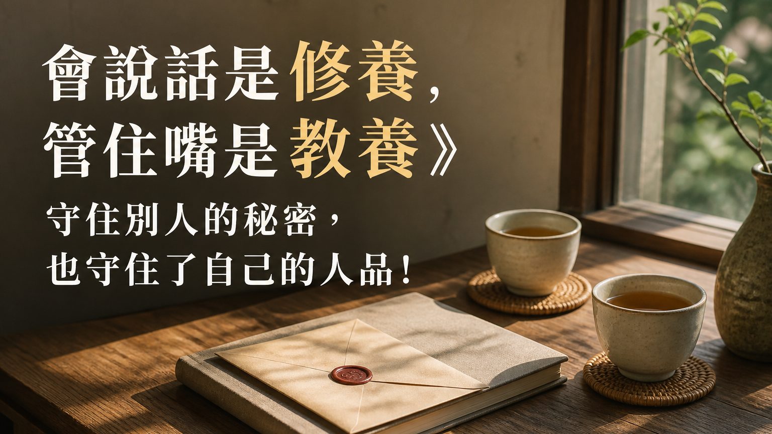 會說話是 修養，管住嘴是 教養》守住別人的秘密，也守住了自己的人品！