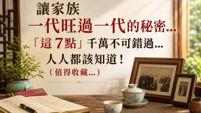 讓家族 一代旺過一代的秘密…「這 7點」千萬不可錯過…人人都該知道！( 值得收藏…)