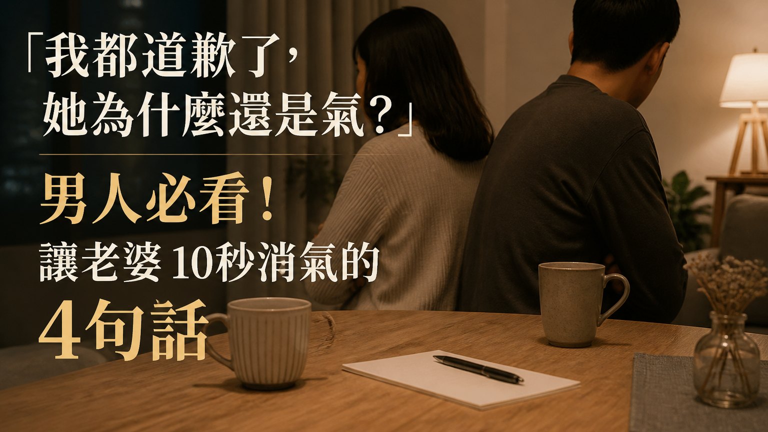 「我都道歉了，她為什麼還是氣？」 男人必看！ 讓老婆 10秒消氣的 4句話