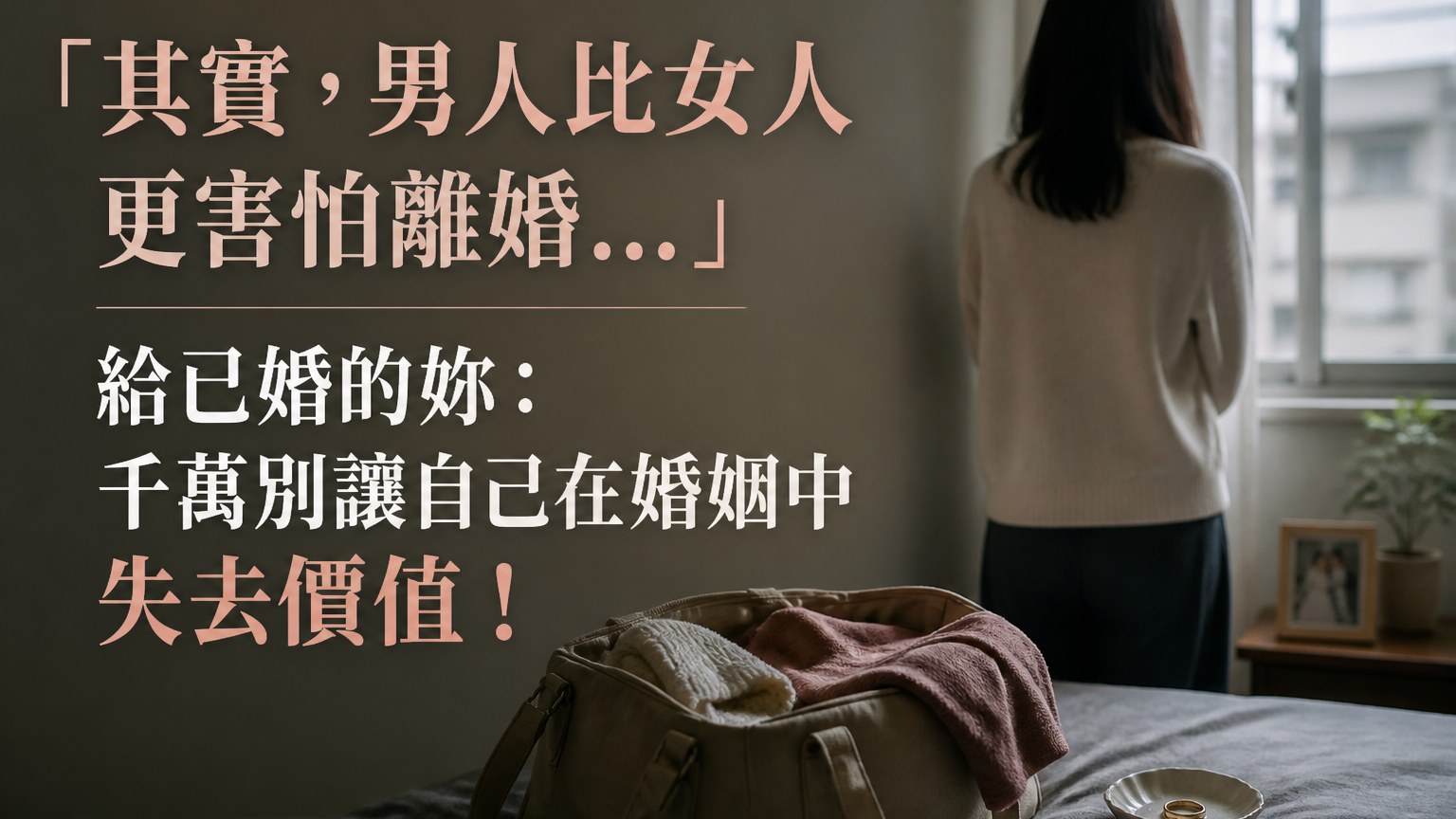 「其實，男人比女人更害怕離婚…」 給已婚的妳：千萬別讓自己在婚姻中 失去價值！