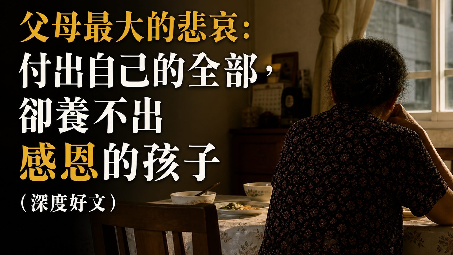 父母最大的悲哀：付出自己的全部，卻養不出感恩的孩子（深度好文）