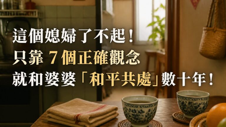 這個媳婦了不起！ 只靠７個正確觀念 就和婆婆「和平共處」數十年！