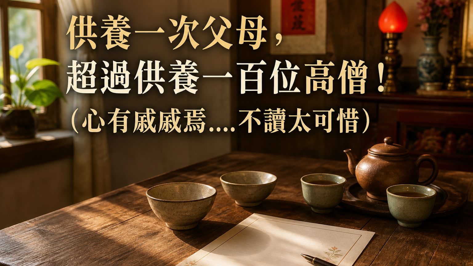 供養一次父母，超過供養一百位高僧！（心有戚戚焉….不讀太可惜）