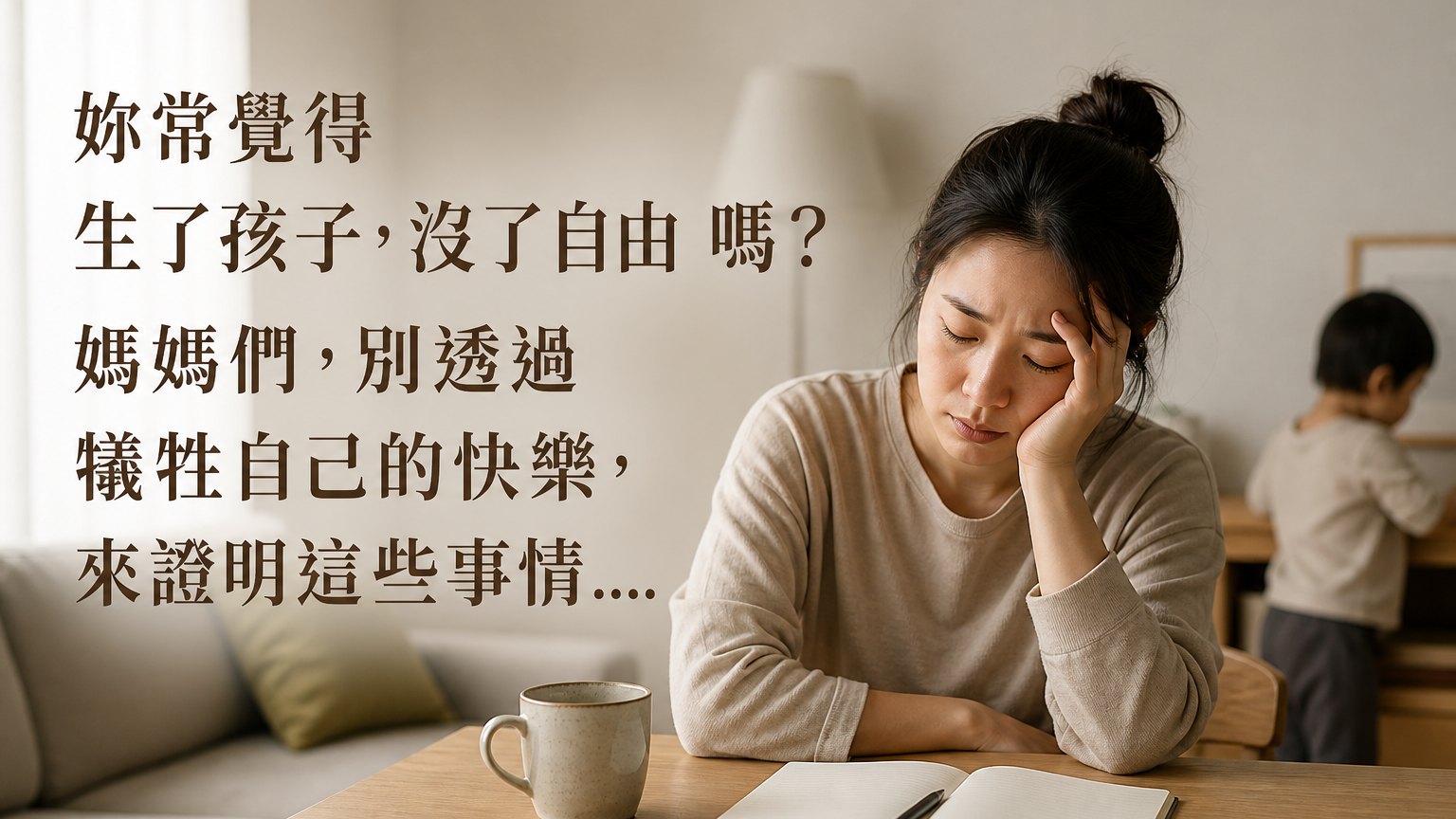 妳常覺得 生了孩子，沒了自由 嗎？媽媽們，別透過 犧牲自己的快樂，來證明這些事情…