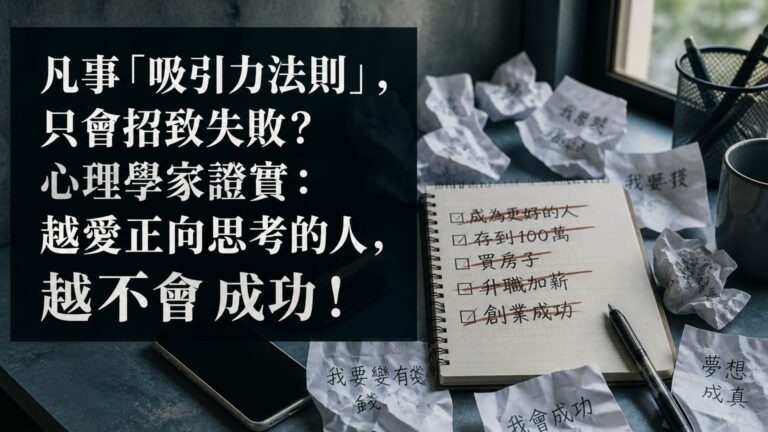 凡事「吸引力法則」，只會招致失敗？心理學家證實：越愛正向思考的人，越不會 成功！