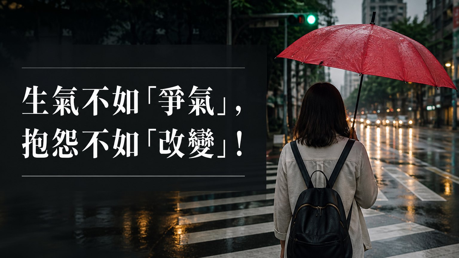 生氣不如「爭氣」，抱怨不如「改變」！
