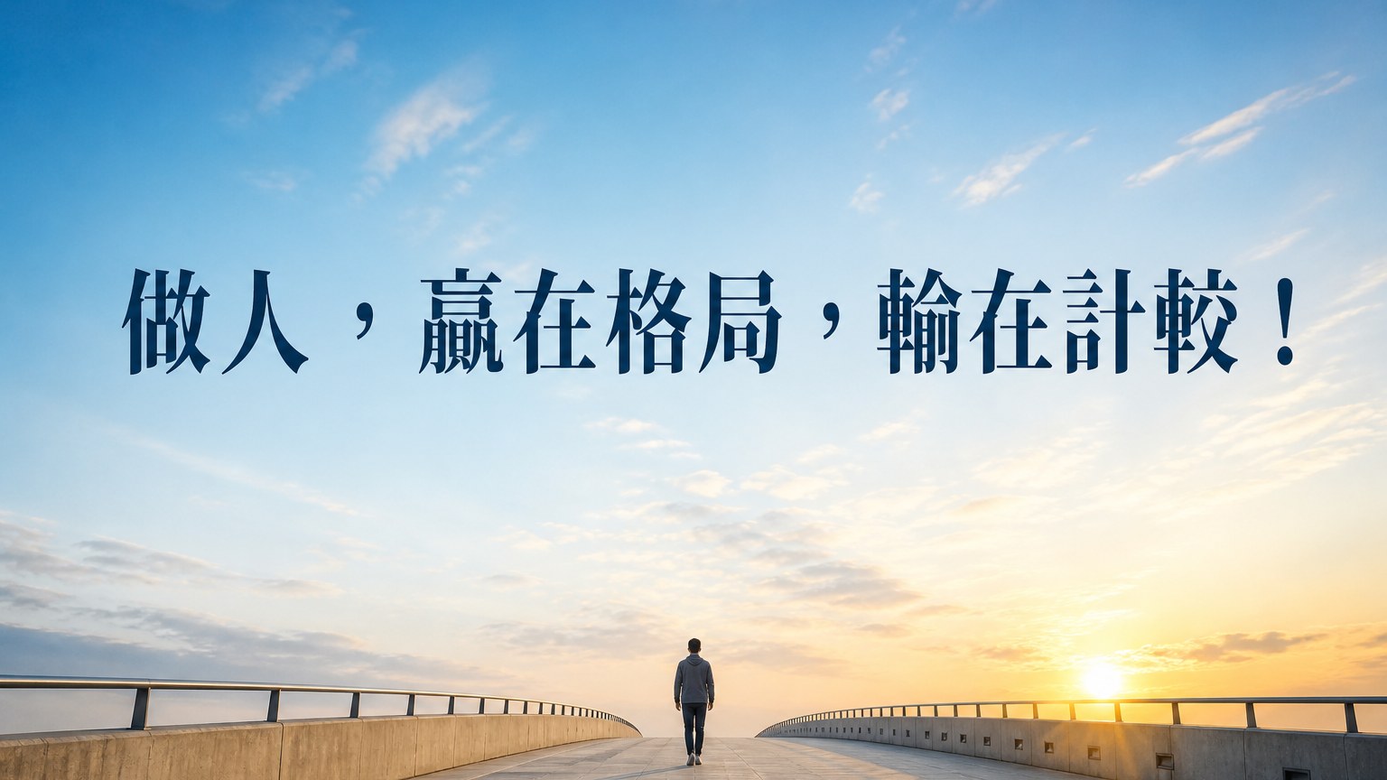 做人，贏在 格局 輸在計較！一個人格局大了，未來的路才能寬！