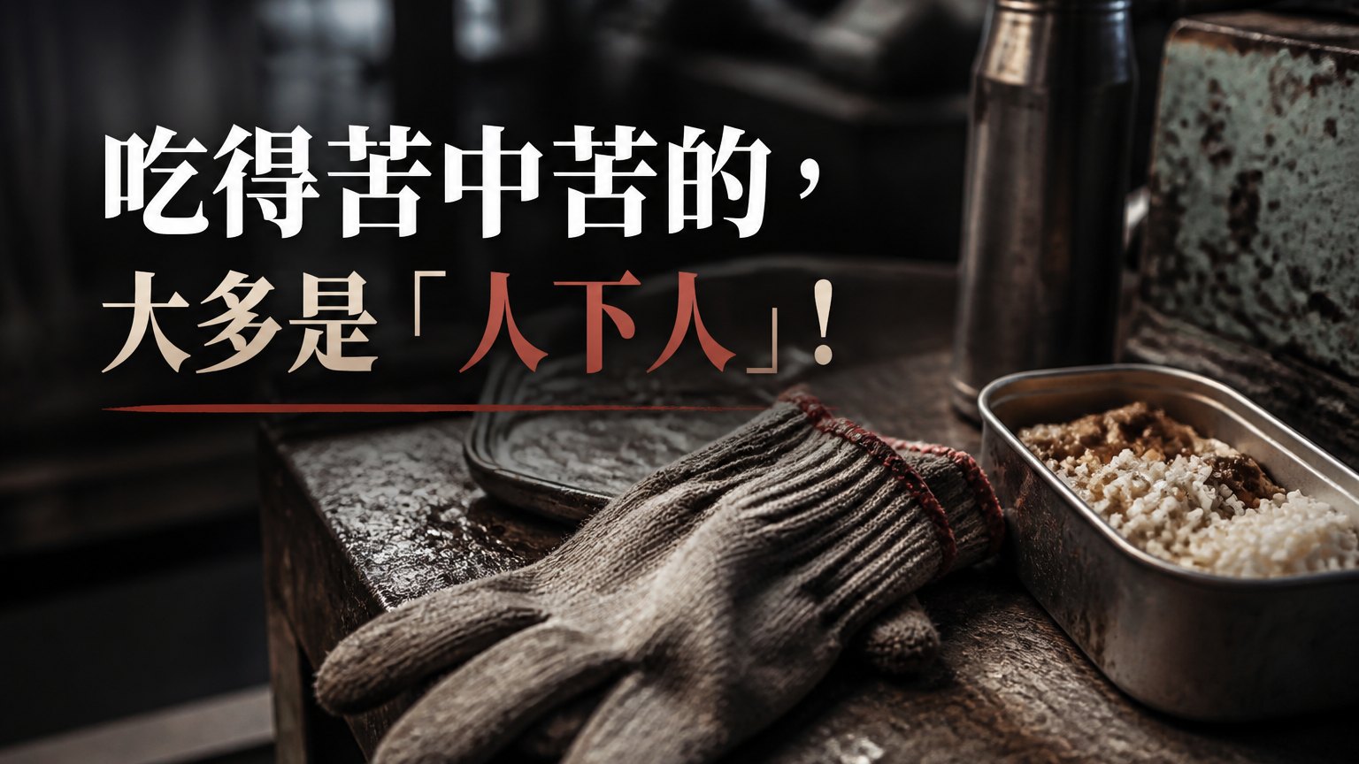 吃得苦中苦的，大多是「人下人」！