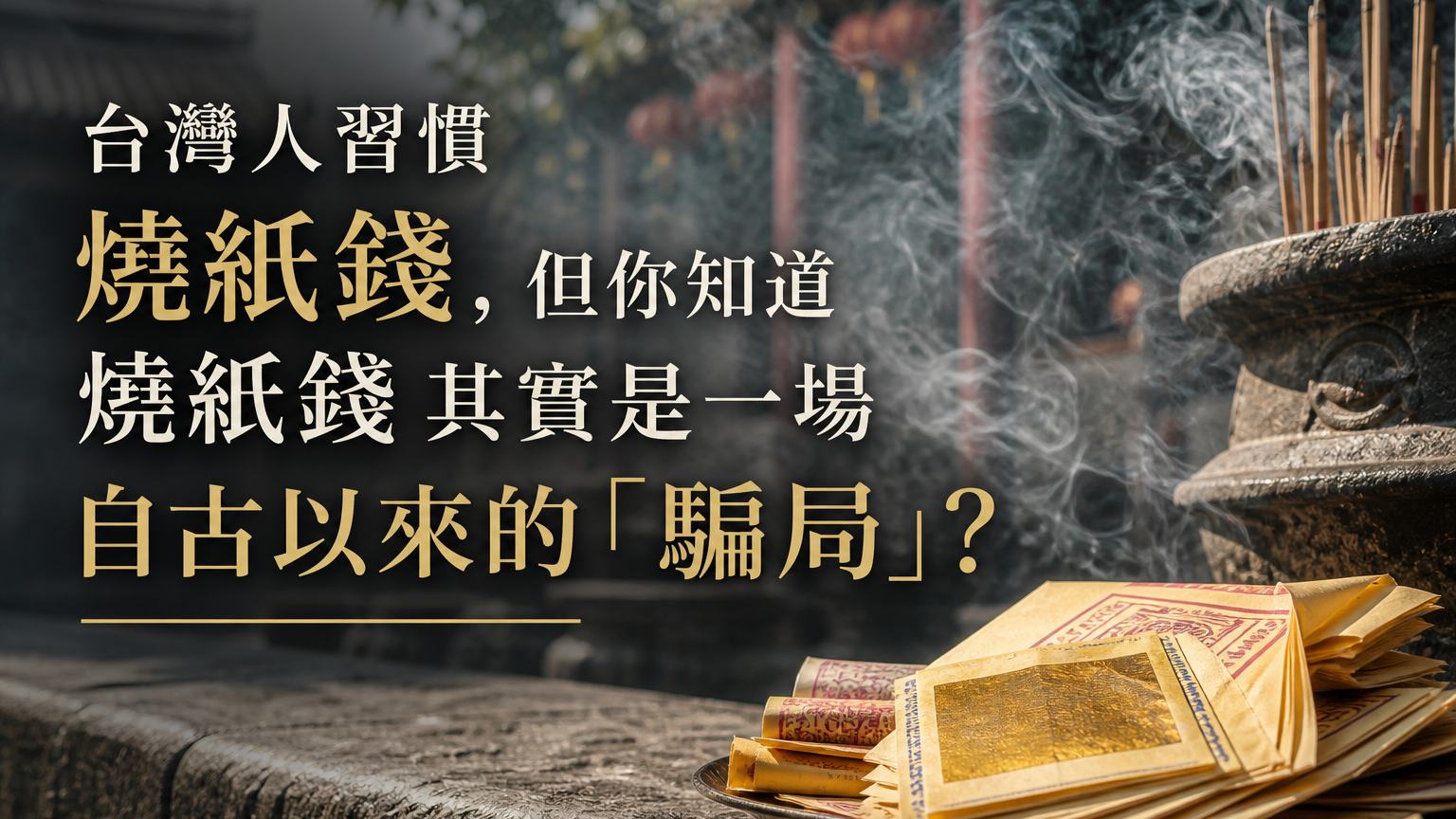 台灣人習慣 燒紙錢，但你知道燒紙錢 其實是一場 自古以來的「騙局」?