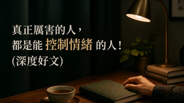 真正厲害的人，都是能 控制情緒 的人！(深度好文)