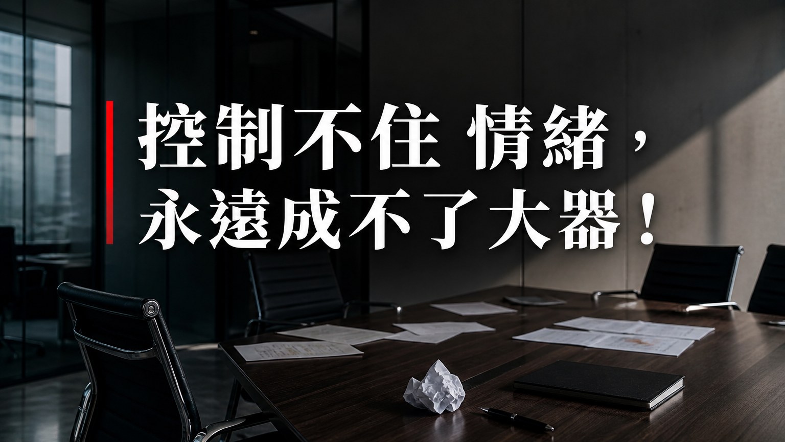 控制不住 情緒，永遠成不了大器！