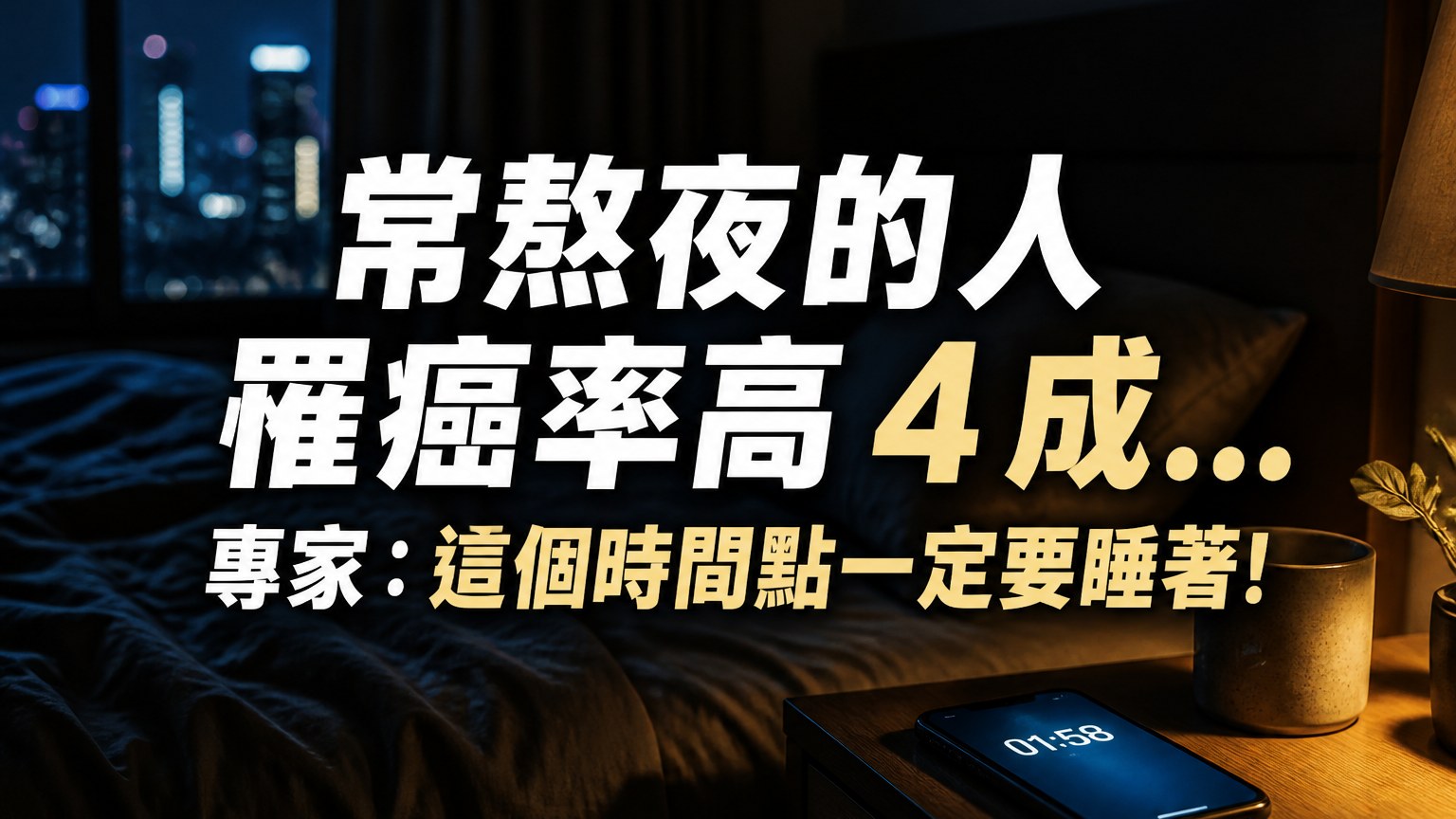 常熬夜的人 罹癌率高 4 成…專家：這個時間點一定要睡著！