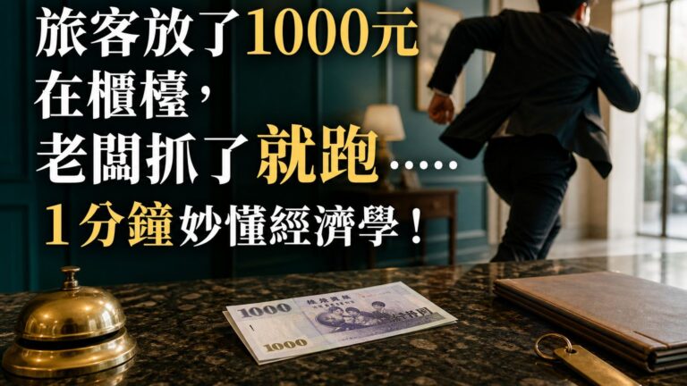 旅客放了1000元在櫃檯，老闆抓了就跑……1 分鐘妙懂經濟學！