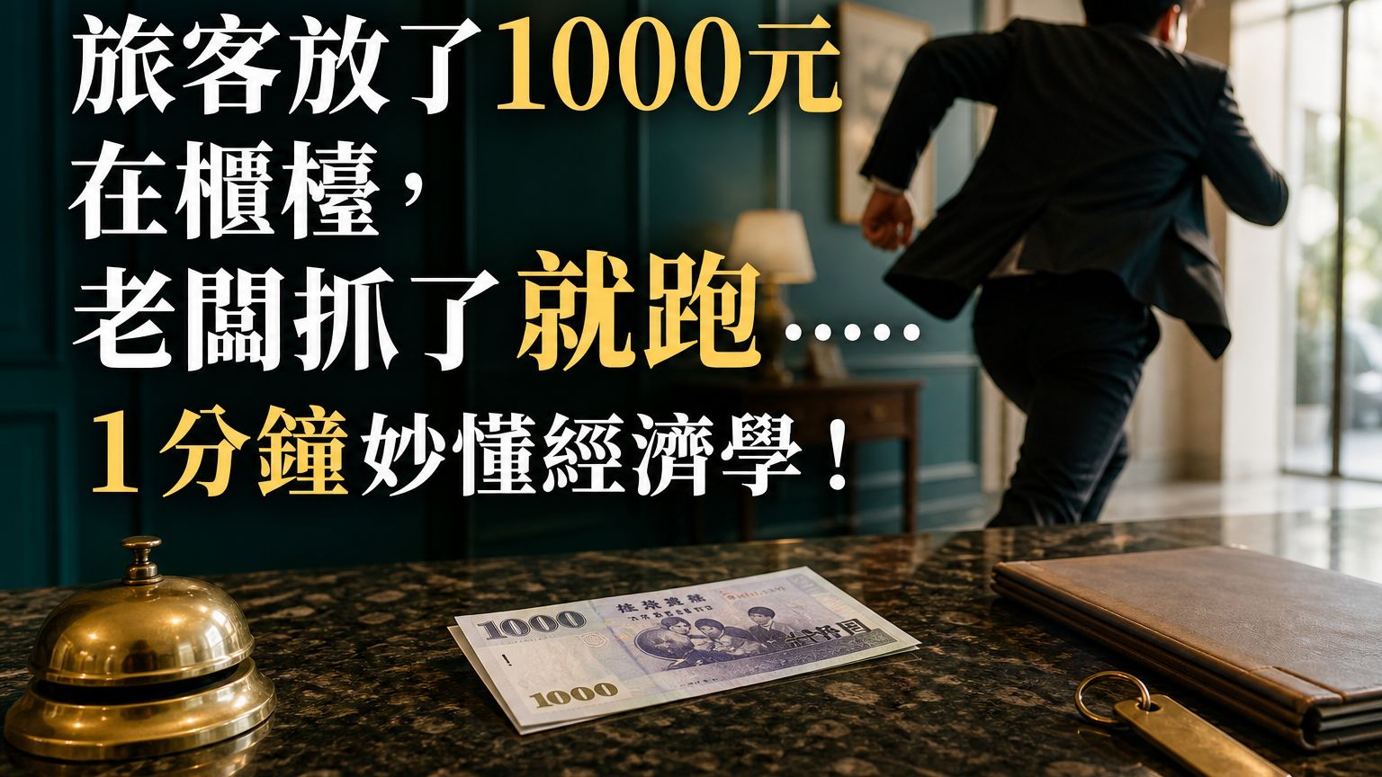 旅客放了1000元在櫃檯，老闆抓了就跑……1 分鐘妙懂經濟學！