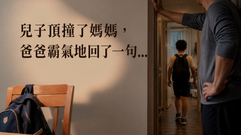 兒子頂撞了媽媽，爸爸霸氣地回了一句… 兒子馬上被收服…