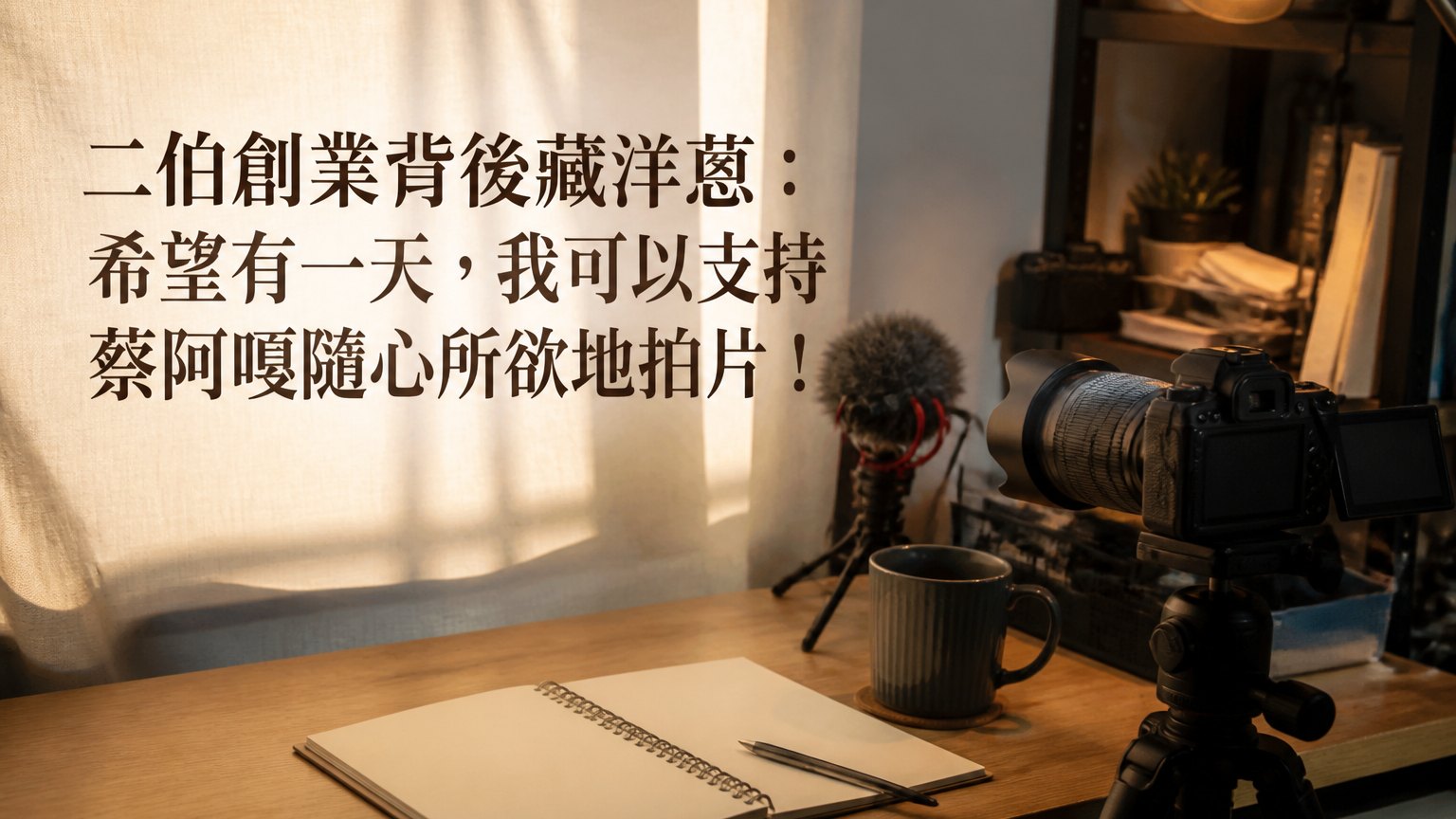 二伯創業背後藏洋蔥：希望有一天，我可以支持蔡阿嘎隨心所欲地拍片！