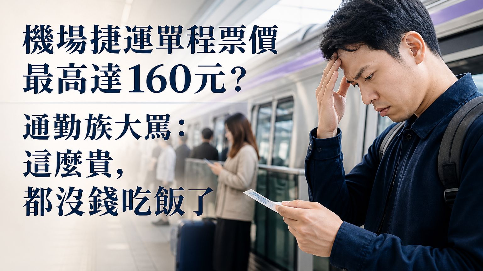 機場捷運單程票價最高達160元？通勤族大罵：這麼貴，都沒錢吃飯了