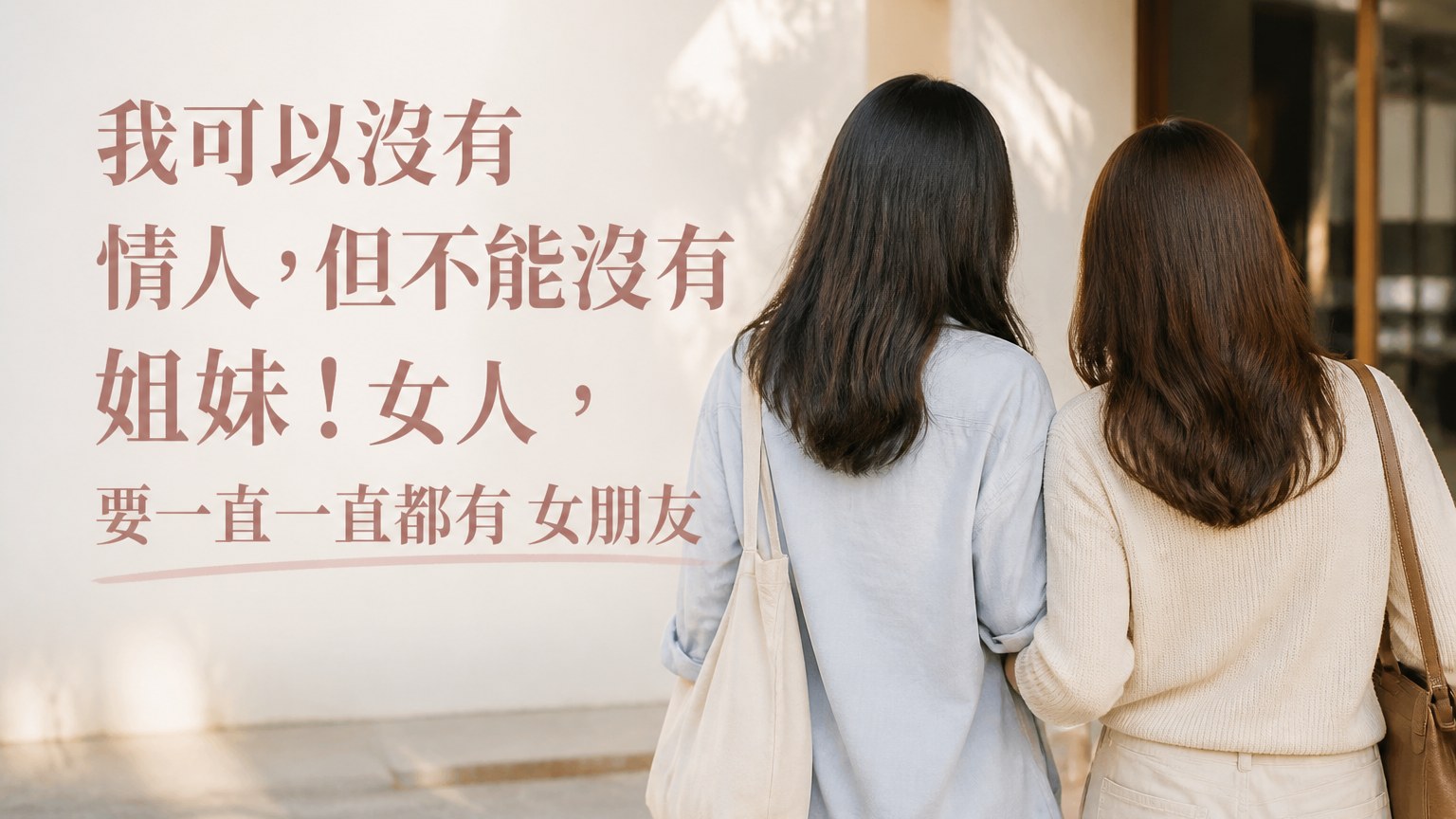 我可以沒有 情人，但不能沒有 姐妹！女人，要一直一直都有 女朋友