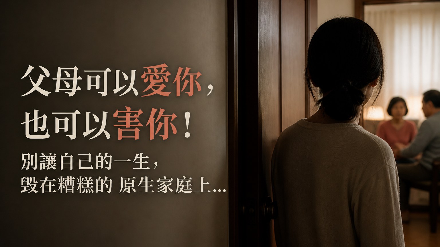 父母可以愛你也可以害你！別讓自己的一生，毀在糟糕的 原生家庭上…