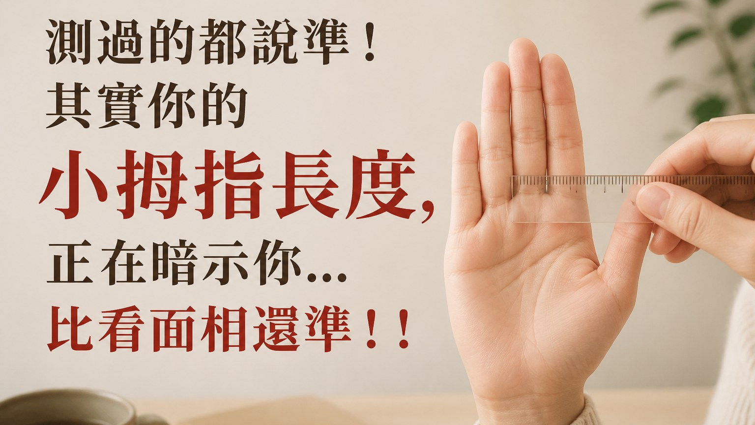 測過的都說準！其實你的「小拇指長度」正在暗示你….，比看面相還準！！