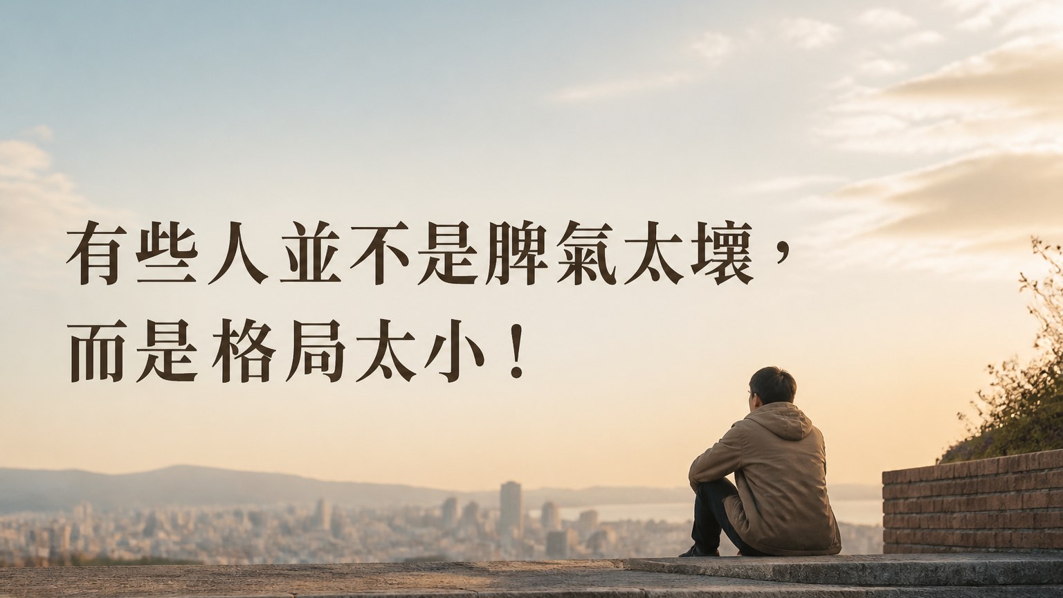 有些人 並不是脾氣太壞，而是 格局太小！