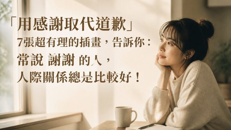 「用感謝取代道歉」 7張超有理的插畫，告訴你：常說 謝謝 的人，人際關係總是比較好！