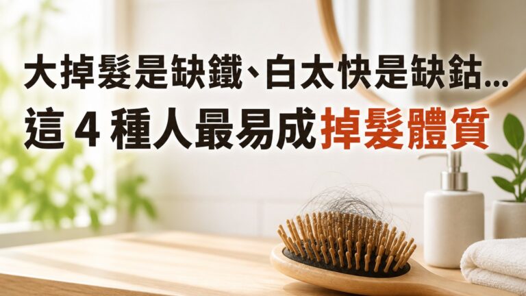 醫師警告：大掉髮是缺鐵、白太快是缺鈷…這 4 種人最易成 掉髮體質，後悔沒有早知道！