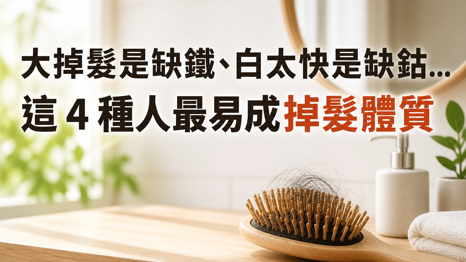 醫師警告：大掉髮是缺鐵、白太快是缺鈷…這 4 種人最易成 掉髮體質，後悔沒有早知道！