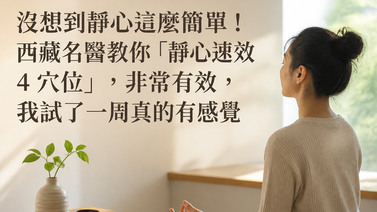 沒想到靜心這麼簡單！西藏名醫教你「靜心速效 4 穴位」，非常有效，我試了一周真的有感覺