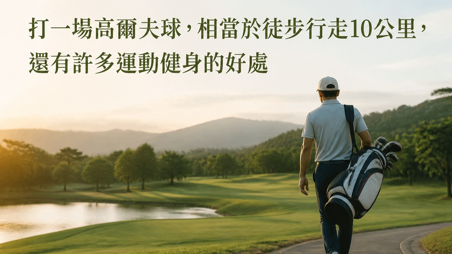 打一場高爾夫球，相當於徒步行走10公里，還有許多運動健身的好處
