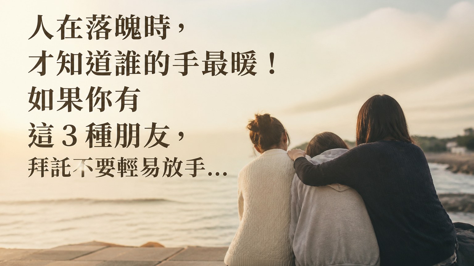 人在落魄時，才知道誰的手最暖！如果你有  這３種朋友， 拜託不要輕易放手…